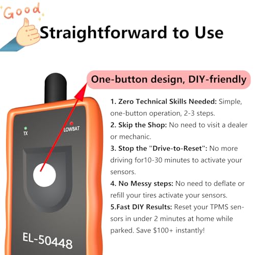 EL-50448 TPMS Reset Tool GM TPMS Relearn Tool Chevy Tire Sensor Reset Tool - size: No Battery