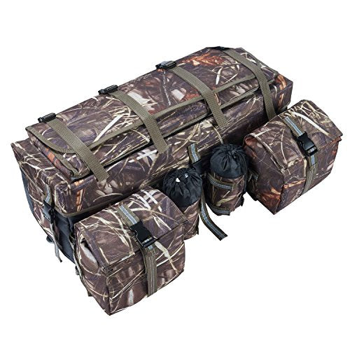 ATV Cargo Bag Rear Rack Gear Bag Made of 600D Waterproof Fabric with Topside Bungee Tie-Down Storage Padded-Bottom Multi-compartment Camo - color: Camouflage