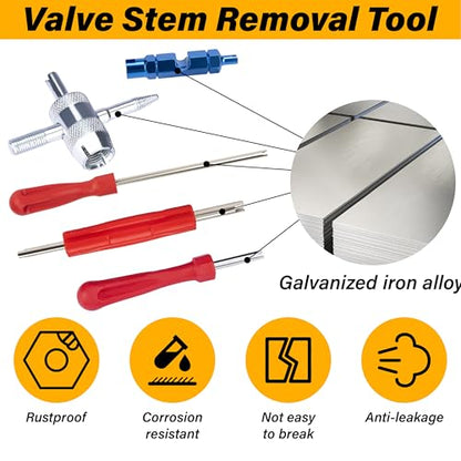 Valve Stem Removal Tool, Schrader Valve Removal Tool, Tires Repair Tool Kit - color: 35 PCS
