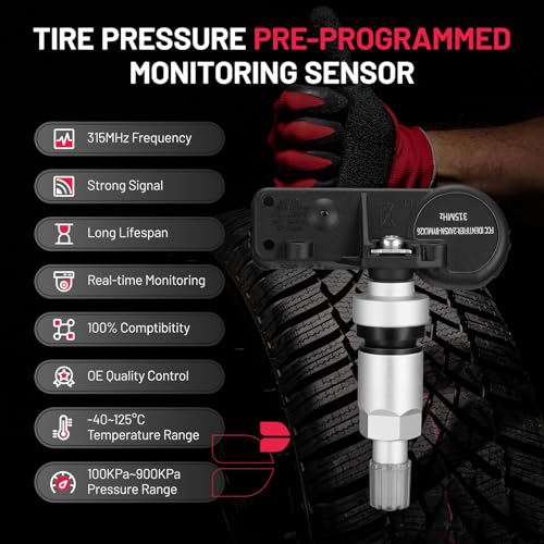 BDFHYK 315MHz TPMS Sensor Compatible with Chevy GMC Buick, Compatible with Cadillac Pontiac SAAB, Tire Pressure Monitoring System (TPMS) Sensors Replace# 13586335, 13581558, 15922396 Aluminum 4pcs - style: 159210132