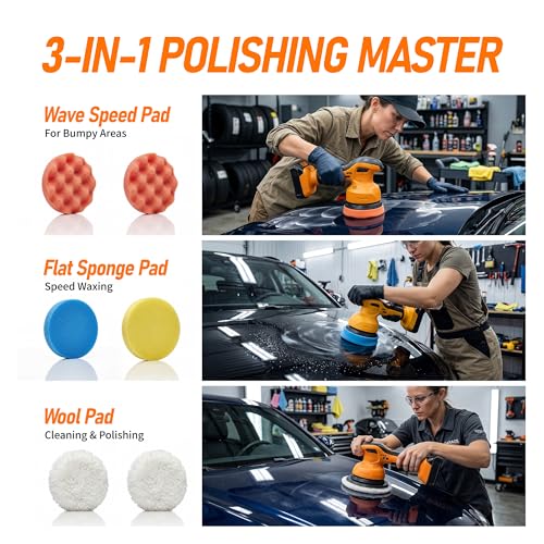 6 In Cordless Car Buffer Polisher Fit for Dewalt 20V Battery(NO Battery)
