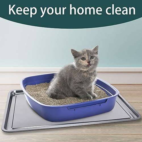 Gisafai Stainless Steel Oil Drip Pan for Under Car Metal Automotive 35.43 x 23.62 Inch Large Drip Tray Oil Catch Pan Replacement Tray Rust Resistant Motorcycle Keep Floor Clean(1 Pcs)