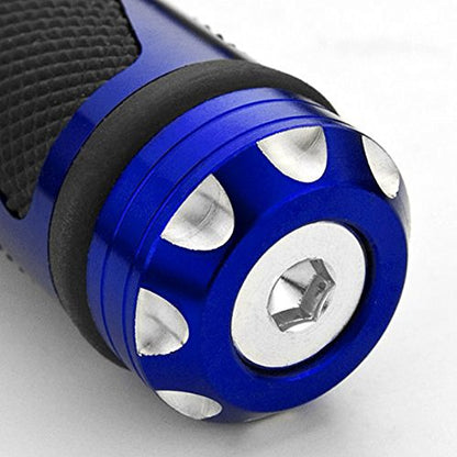 7/8" Aluminum Rubber Gel Hand Grips for Motorcycle Sports Bikes Handlebar - color: Blue