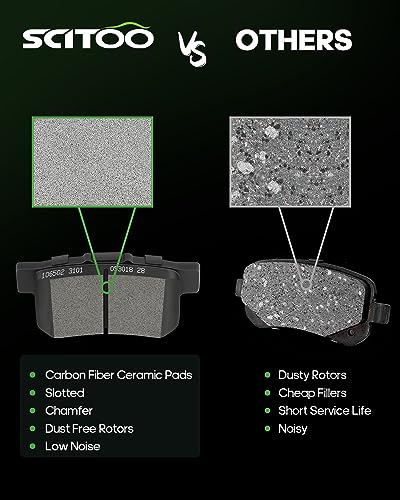 SCITOO Front 11.81" Rear 12" Brake Pads and Rotors Kits Brakes Kit - size: 31347+D914 & 31372+D1086 [4+8PCS]