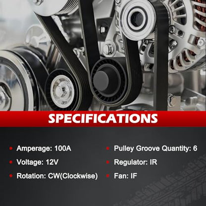 13859 Alternator Fit for Sequoia 2001-2002 V8 4.7L, for Tundra 2000 2001 2002 V8 4.7L, Replace OE 27060-0F020-84, 102211-0610 - size: 13859 | 100A
