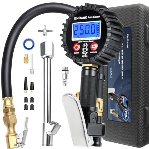 ENDARK Tire Inflator Pressure Gauge for Air Compressor - Digital Air Chuck - color: Gray