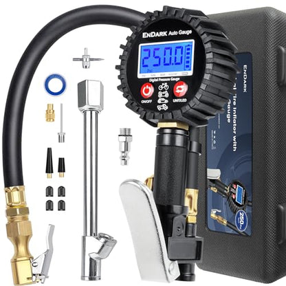 ENDARK Tire Inflator Pressure Gauge for Air Compressor - Digital Air Chuck - color: Gray