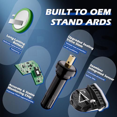 RENECTIV TPMS Sensor,433MHz Tire Pressure Monitoring System Sensor Set of 4 - size: 4 PCS