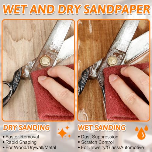 General Purpose Scuff Pads - Cuttable, 6m x 100mm, P400 Grit, Wet/Dry Reusable Sanding Sheets for Paint Prep, Auto Body, Woodworking & DIY - color: BJBGray