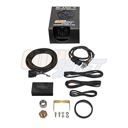 GlowShift Black 7 Color Analog Wideband Air Fuel Gauge Kit, 2-1/16" 52mm