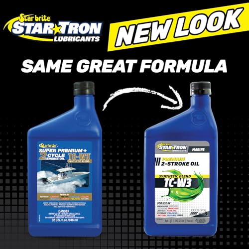STAR BRITE Super Premium+ 2-Cycle Synthetic Blend TC-W3 Engine Oil - For All Makes & Models of Outboard Motors & Personal Watercraft - Ideal for High Performance Engines - style: 32 Oz