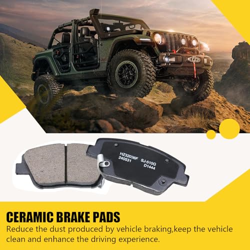 Front & Rear Ceramic Brake Pads Set with Hardware for 2011-2015 Hyundai Sonata & Kia Optima - style: HZ1444+HZ1544