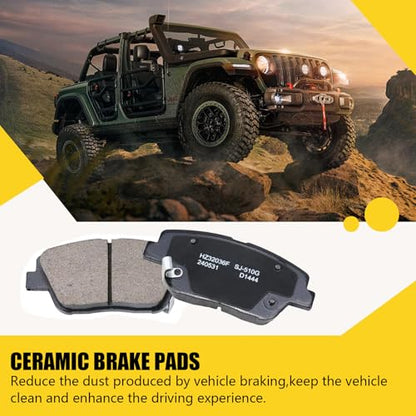 Front & Rear Ceramic Brake Pads Set with Hardware for 2011-2015 Hyundai Sonata & Kia Optima - style: HZ1444+HZ1544