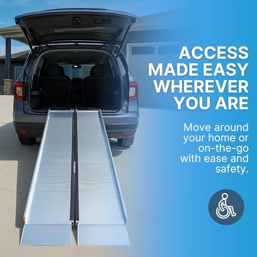 EZ-ACCESS Suitcase Singlefold Portable Wheelchair Ramp, 8 x 30 in - size: 8 Foot (Pack of 1), style: Standard
