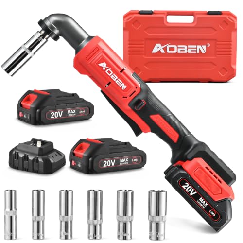 AOBEN Brushless 1/2" Right Angle Impact Wrench for Auto Repair,DIY - color: Burgundy Red
