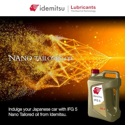 Idemitsu IFG 5 0W-8 Full Synthetic Engine Oil – 5 Qt, Case of 4 - size: 5 Quart, Case of 4