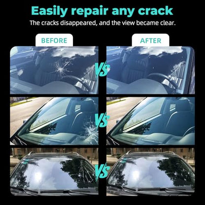 DEZEU 2026 Windshield Crack Repair Kit,Upgraded 2 Bottles Windshield Chip Repair Kit,5MinQuick-Glass Repair Liquid,Long-Lasting for Windshields, Windows, Mirrors,All Crack Types 0.68 FL OZ.