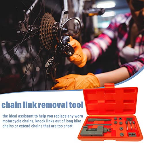 Motorcycle Chain Breaker Tool Kit, 18-Piece Chain Rivet Tool Set