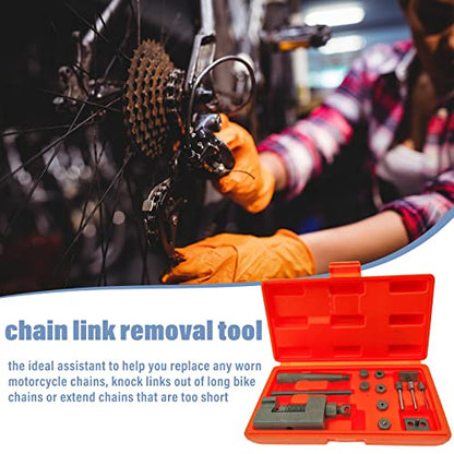 Motorcycle Chain Breaker Tool Kit, 18-Piece Chain Rivet Tool Set