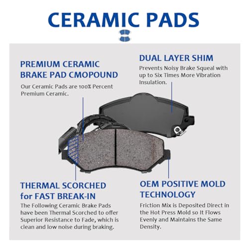 Acinoparts Front and Rear Brake Kit for Hyundai Sonata Kia Optima 2011 - size: HMBK21201