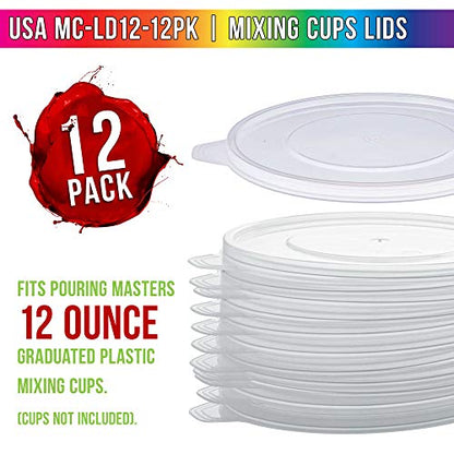 Pouring Masters 12-Pack Mixing Cup Lids for 12 Oz (350ml) - size: 12-Ounce - Lid
