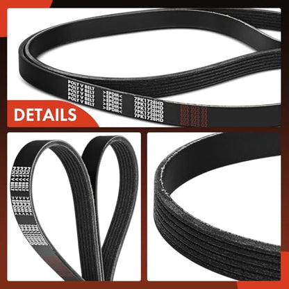 A-Premium Heavy Duty Serpentine Belt 6-Rib 68 In Compatible with Ford