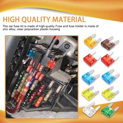 Car Fuses Assortment Kit, 5A 7.5A 10A 15A 20A 25A 30A Auto Fuses