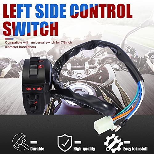 Control Turn Signal Horn Light Low High Beam Left Switch for Dirt Bike ATV Suzuki Yamaha Kawasaki Kymco Polaris Universal 520 450 530 500 wr wrf xr 600 650 dr drz 7/8inch Handlebar