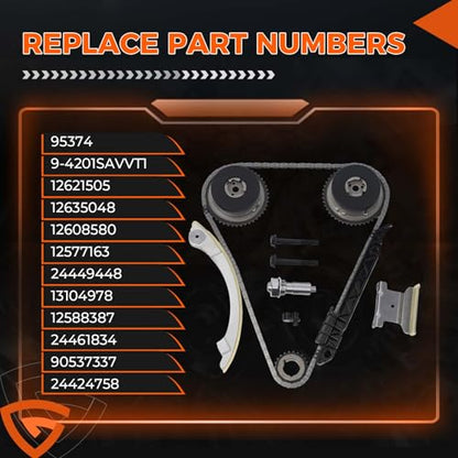 2.4 Timing Chain Kit w/VVT Fit for GMC Terrain, Replaces# 12621505 - size: 9-4201SAVVT1