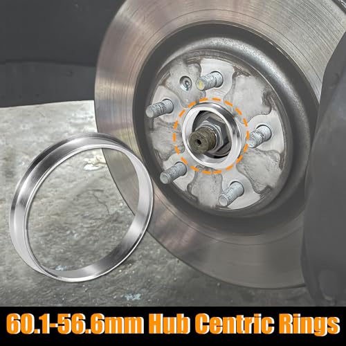 X AUTOHAUX 4pcs OD 60.1mm to ID 56.6mm Aluminum Hub Centric Rings - size: 60.1mm ID to 56.6mm OD