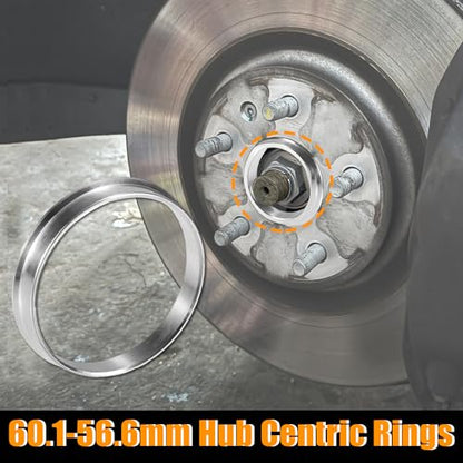 X AUTOHAUX 4pcs OD 60.1mm to ID 56.6mm Aluminum Hub Centric Rings - size: 60.1mm ID to 56.6mm OD