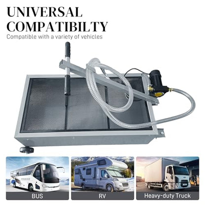 25 Gallon Low-Profile Oil Drain Pan with Electric Pump, Gray - color: Gray, size: 25 Gallon