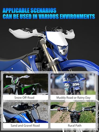 JFG RACING Dirt Bike Handguards Universal for 7/8" and 1 1/8" Handle Bar - color: white