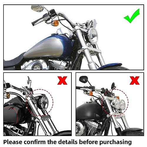 TCMT Front Fairing + 15" Windscreen Fits For Harley Dyna Street Fat Bob Wide Glide (Gloss Black+Clear) - color: Gloss Black(Clear Shield), size: Fairing Kit
