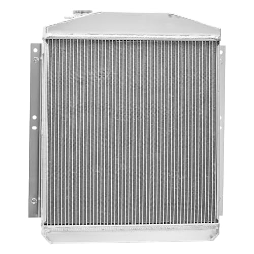 4 Row High Flow Aluminum Radiator with Shroud Fan, 63mm Core High Performance Upgraded Downflow for 1948-1954 Chevy/GMC Truck, All Aluminum Racing Spec Cooling Radiator, OE 4854 CC4854 CU4854