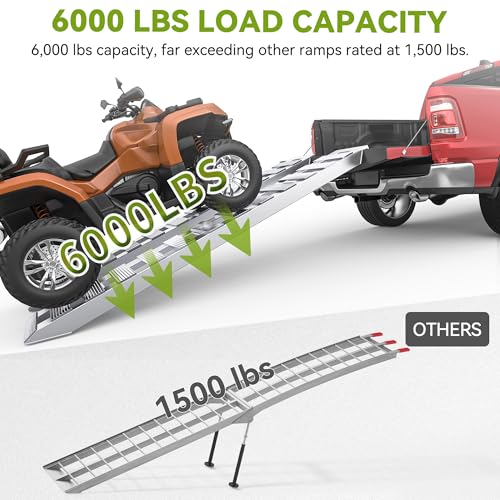 AUTOSAVER88 2pcs 6000lbs 84" x 14" Aluminum Trailer Ramps