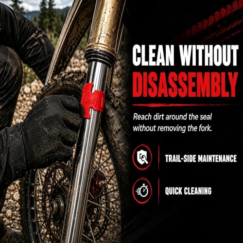 Motorcycle Fork Seal Saver Cleaner & Oil Level Syringe Gauge Fluid Tool - color: Red