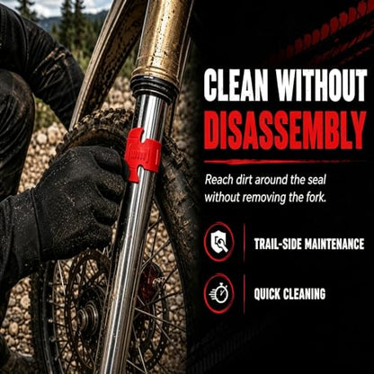 Motorcycle Fork Seal Saver Cleaner & Oil Level Syringe Gauge Fluid Tool - color: Red