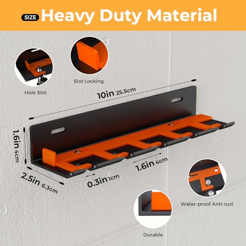 Air Tool Holder, Air Tool Rack for Garage Walls and Tool Cart Storage Organizer，Wall Mounted Lockable Pneumatic Tool Hanger for Air Compressor Tools, Pneumatic Nail Gun, Black-5 Slots - style: 5 Slots Air Tool Holder
