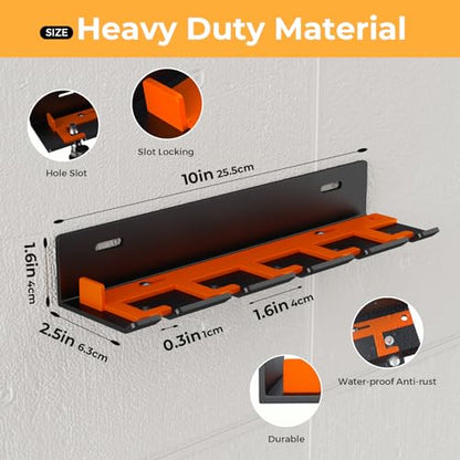 Air Tool Holder, Air Tool Rack for Garage Walls and Tool Cart Storage Organizer，Wall Mounted Lockable Pneumatic Tool Hanger for Air Compressor Tools, Pneumatic Nail Gun, Black-5 Slots - style: 5 Slots Air Tool Holder