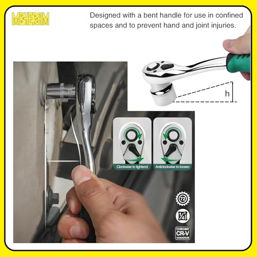 108-Piece Mechanics Tool Kits, CR-V Socket & Driver Set with Case - All-Purpose for Auto Repair & Home DIY