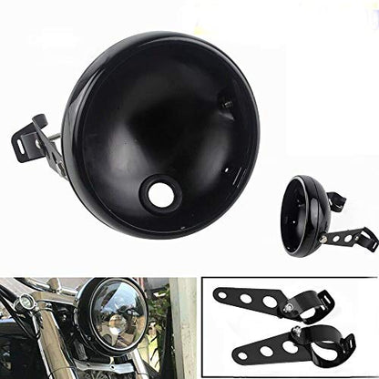 7 Inch Motorcycle Headlight Housing Bracket Headlamp Shell Cover 7" Led Headlight Housing Bucket for Harley Yamaha Suzuki Chopper Cafe Racer Bobbe Aprilia Black - color: 7 " Black