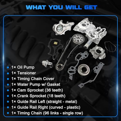 Timing Chain Kit w/Oil Pump Water Pump 2.4L Fit for 4Runner Pickup Celica - color: For 4Runner Pickup 85-95, Celica 85 2.4L L4