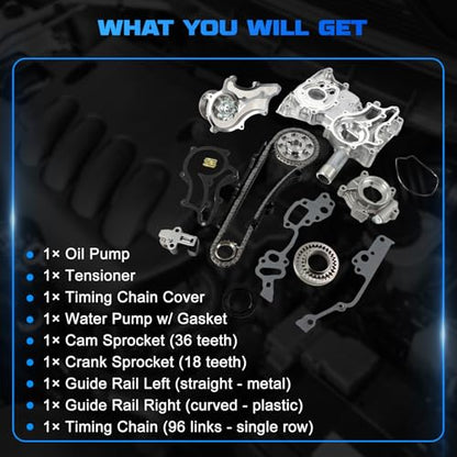 Timing Chain Kit w/Oil Pump Water Pump 2.4L Fit for 4Runner Pickup Celica - color: For 4Runner Pickup 85-95, Celica 85 2.4L L4
