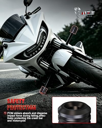 MZS Motorcycle 1.25" Crash Bar Sliders for Touring Softail Sportster Dyna - size: 4 PCS
