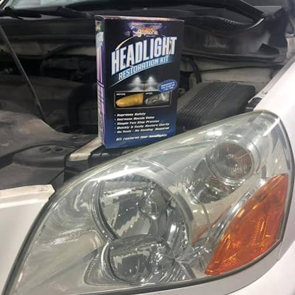 Gliptone Headlight Restoration Kit, Restores 4 Headlights, Guaranteed, Easy 2 Step Process, 7 Piece Kit, No Sanding or Tools Required