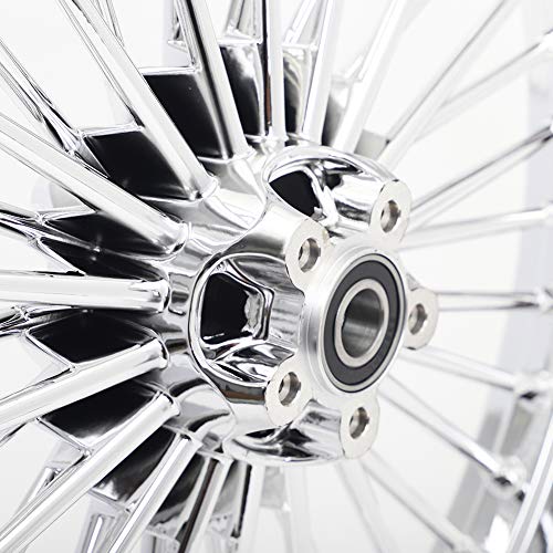 TOFR 21x2.15 16x3.5 Chrome Fat Spoke Wheels For Harley Dyna FXD FXDB 00-05 - color: Chrome, size: Front:21x2.15 Rear:16x3.5