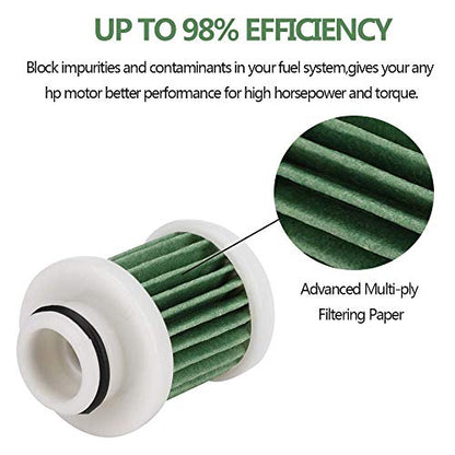 2PCS Primary Fuel Filter Element Compatible with Yamaha # 6D8-WS24A-00-00