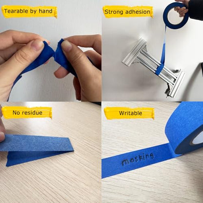 Premium Blue Tapes, Painters Tape, Masking Tape (1081.8yd =0.94IN*60.1yd*18 Rolls), Medium Adhesion, Edge-Lock, Multi-Surface Painter's Paper Tape for Walls Painting Supplies, Packing Labeling - size: 18 Rolls, 0.94IN X 60.1YD