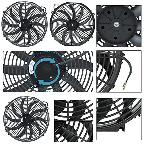16 Inch Universal Slim Fan Push Pull Electric Radiator Cooling Fan - size: 16inch 120W